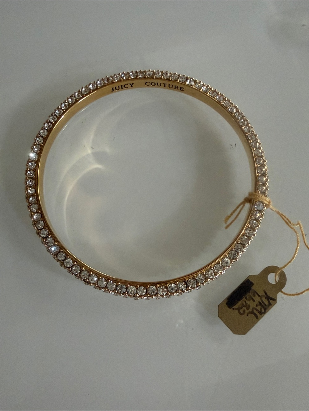 Juicy Couture Gold-Tone Double Row Crystal Bangle Bracelet
